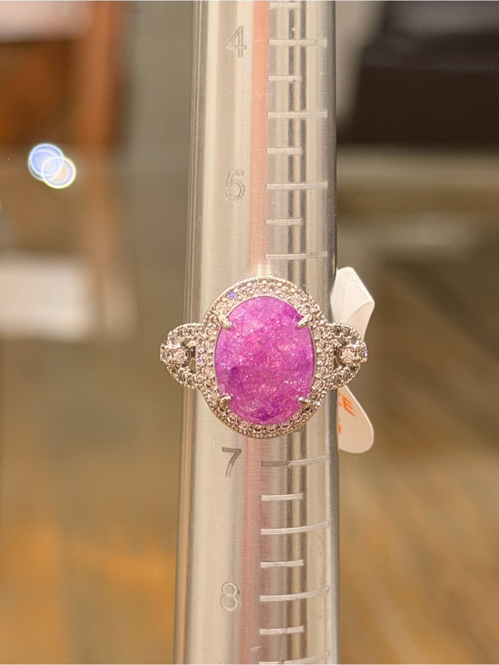 Bomb Party NWT Lavender Ice Crystal Ring with Accent Diamond CZ - Picture 2 of 6